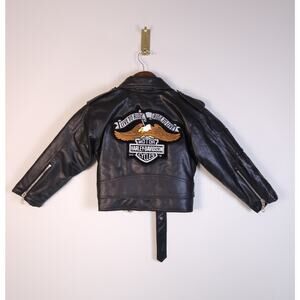 Harley-Davidson Toddler 3T Style Faux Leather Biker Black Jacket